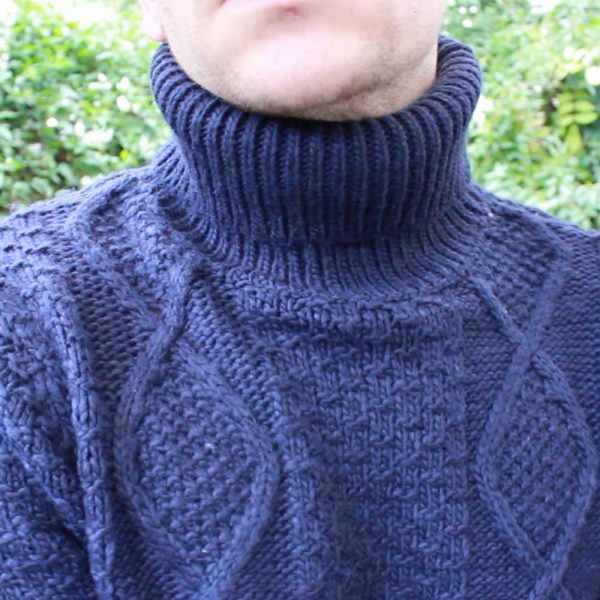 Topman-Navy-Cable-Knit-Roll-Neck