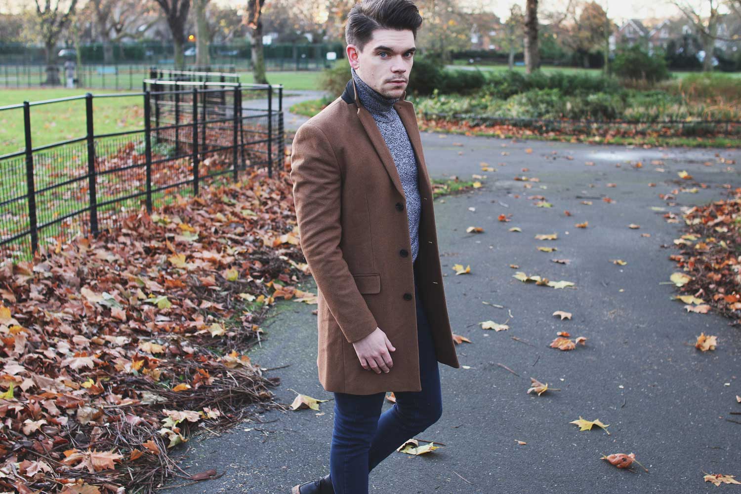 New look sale mens camel coat