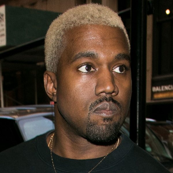 Kanye West: Dyed Platinum Blonde Afro Buzz Cut