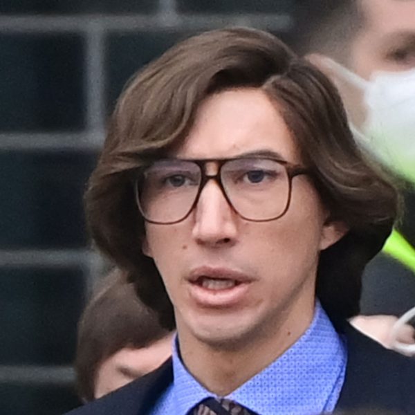 adam driver medium length side parted 90s hairstyle house of gucci