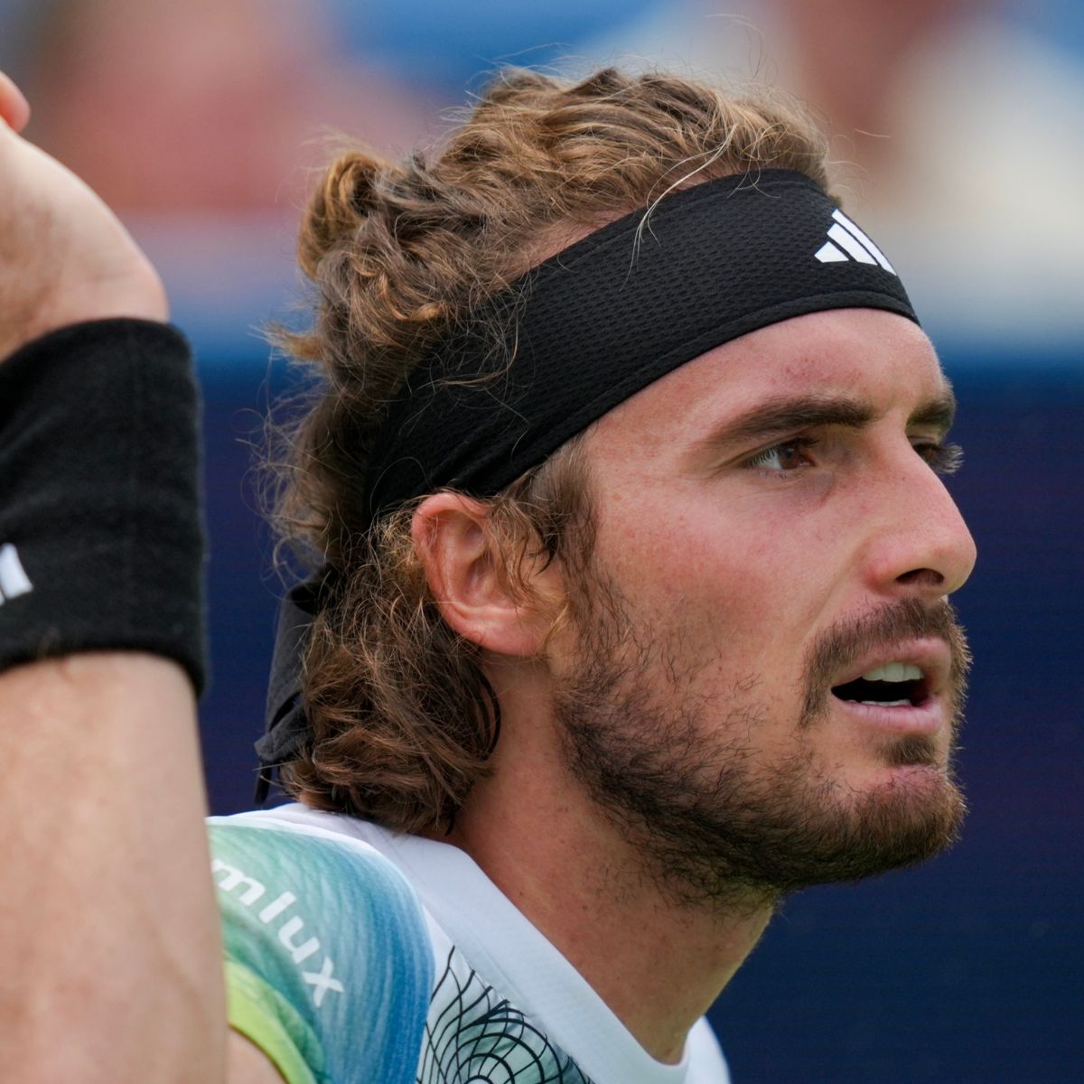 Stefanos Tsitsipas: Mid Length Curly Hair With Half Bun