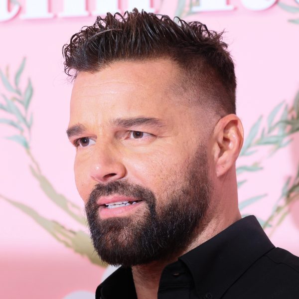 Ricky Martin: Textured Pompadour Hairstyle With High Fade And Full Beard